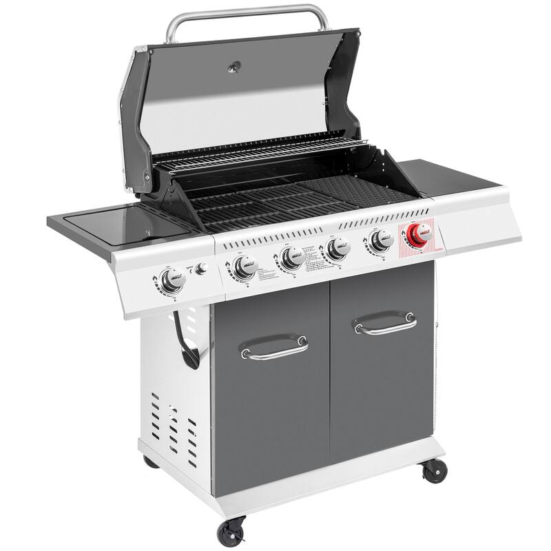 Royal Gourmet 5-Burner Gas Grill with Sear Burner & Side Burner, Grey