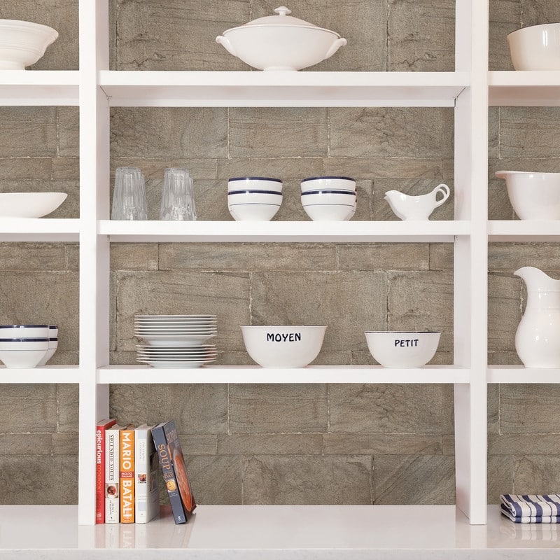 NuWallpaper Beige Sandstone Wall Peel and Stick Wallpaper - 216in x 20.5in x 0.025in