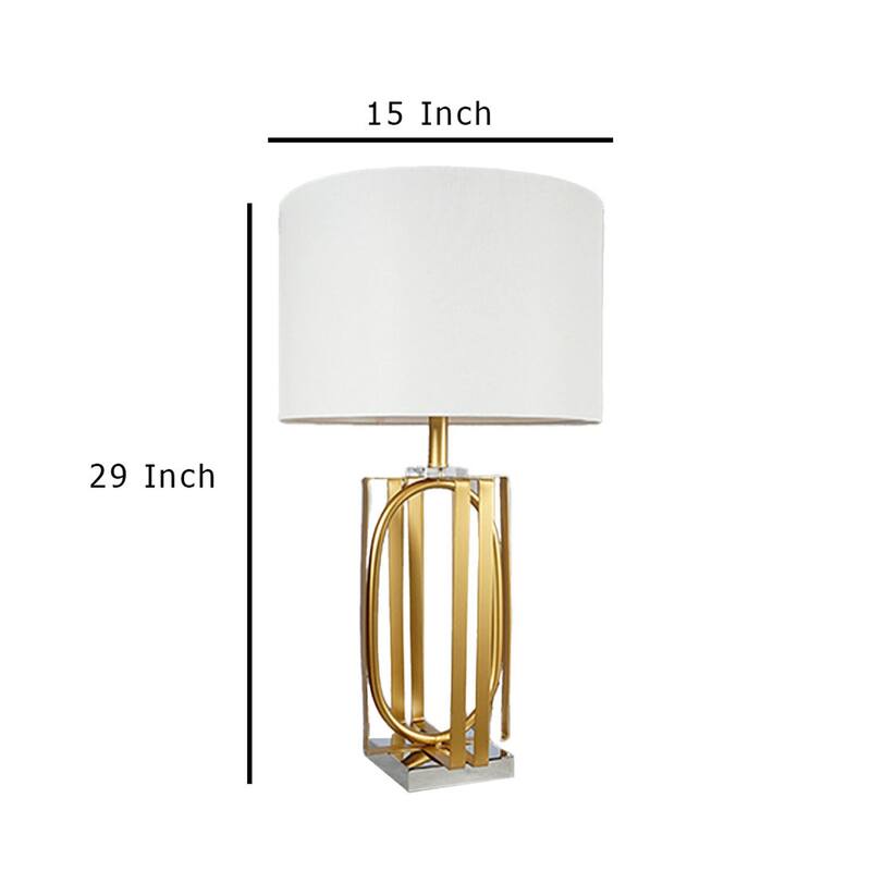 Limy 2pc Table Lamp Set, White Shade, Gold and Chrome Base, 29 Inch