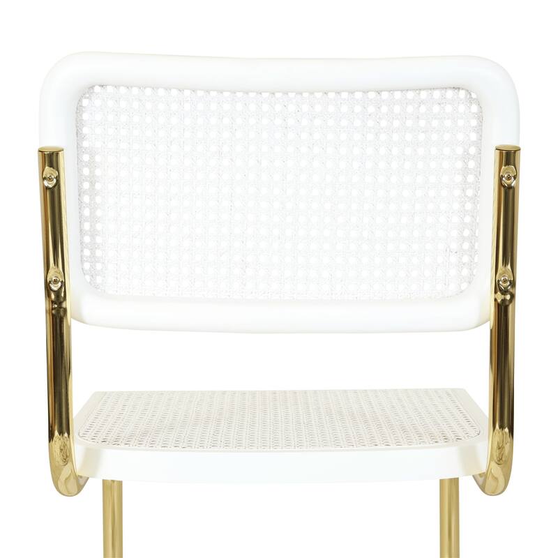Breuer Chair Company Marcel Breuer Cesca Cane Cantilever Side Chair w/ Brass Steel Frame (Various Wood & Cane Colors)