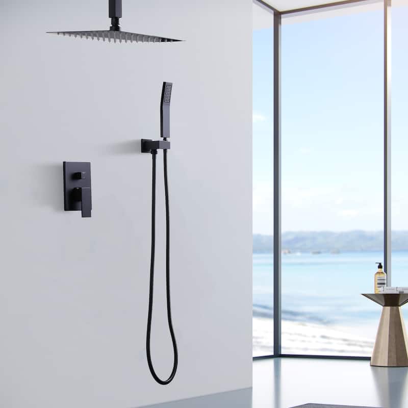 WOWOW 8-Spray Dual Shower Head and Handheld Shower Head Wall Mounted - 10-inch