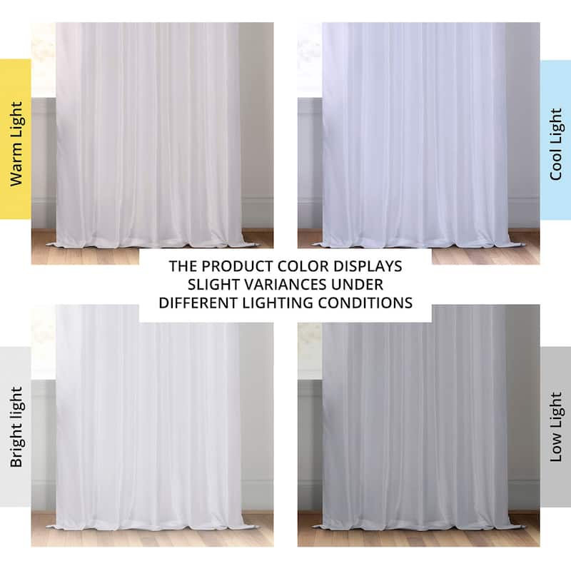 Exclusive Fabrics Ice Vintage Textured Faux Dupioni Room Darkening Silk Curtains (1 Panel)