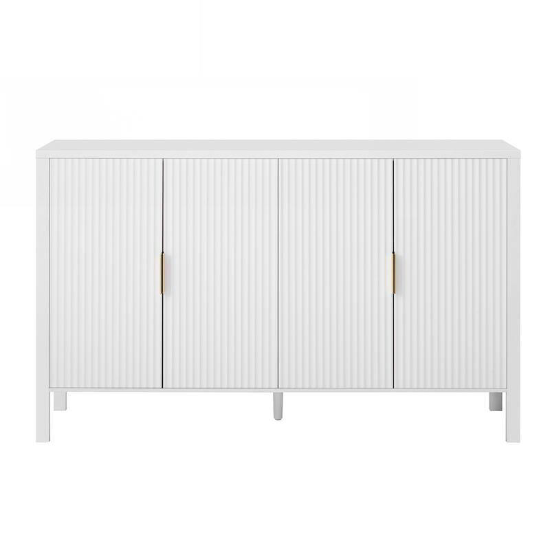 4-Door Sideboard with Back-of-Door Storage Racks & Side Hooks, Adjustable Shelves