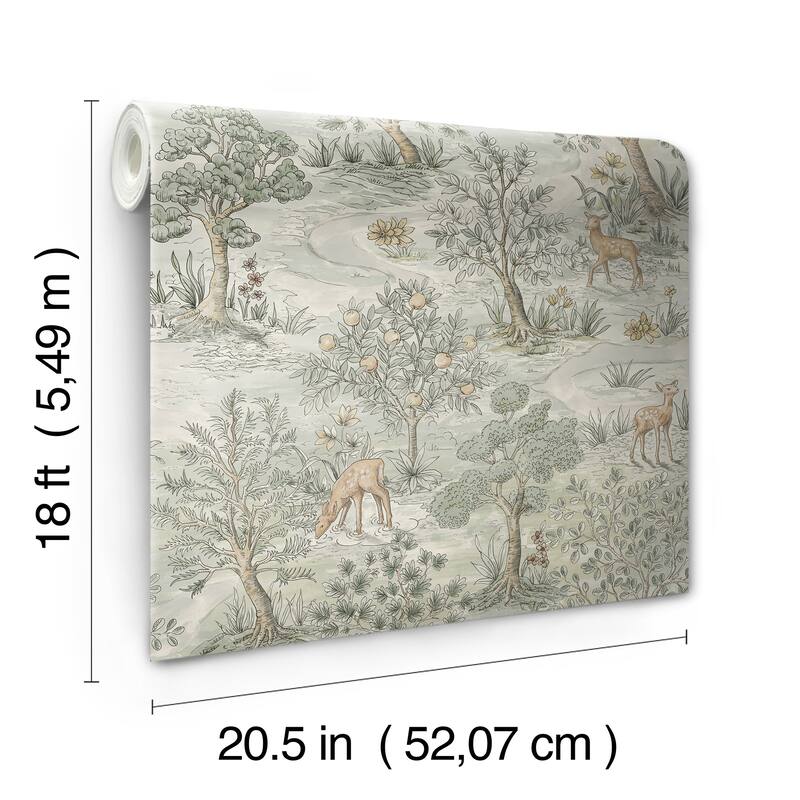 Chris Loves Julia x NuWallpaper Bramble Wintergreen Peel and Stick Wallpaper