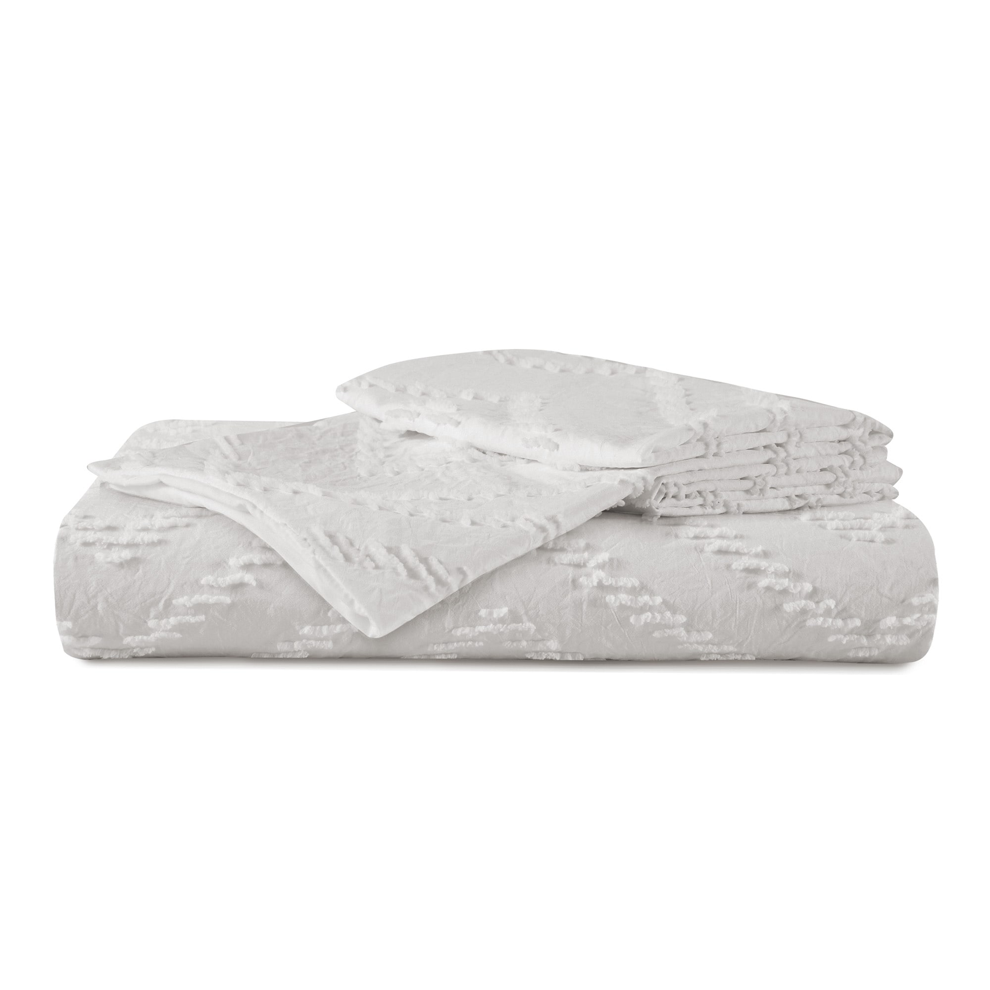 Tufted Clipped Jacquard Geometric Oversized Duvet Cover & - Picture 112 of 127