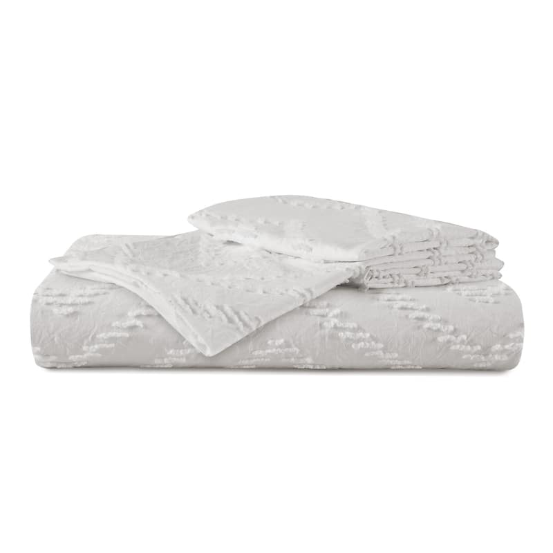 Clipped Jacquard Geometric Duvet Cover & Pillowcase Set