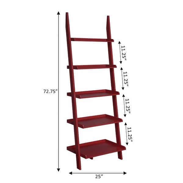 dimension image slide 4 of 11, Convenience Concepts American Heritage Bookshelf Ladder