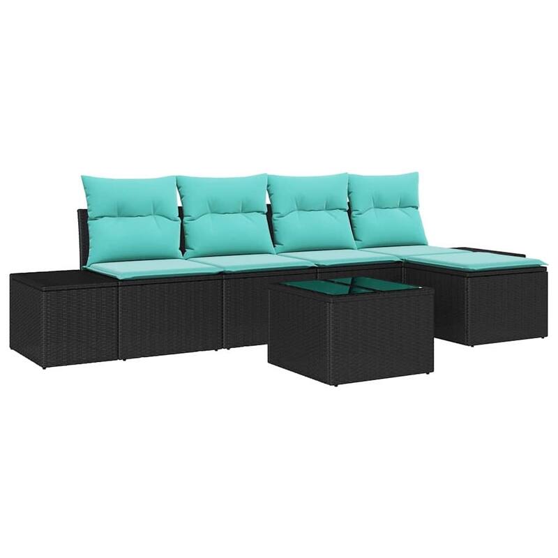 vidaXL 6 Piece Garden Sofa Set with Cushions - 115.7×24.4×27.2
