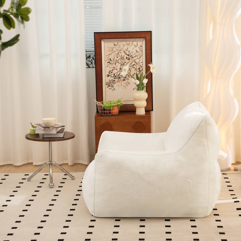 Bean Bag Chair, Comfy Bean Bag Sofa with Back Support, Faux Fur Bean Bag Chair