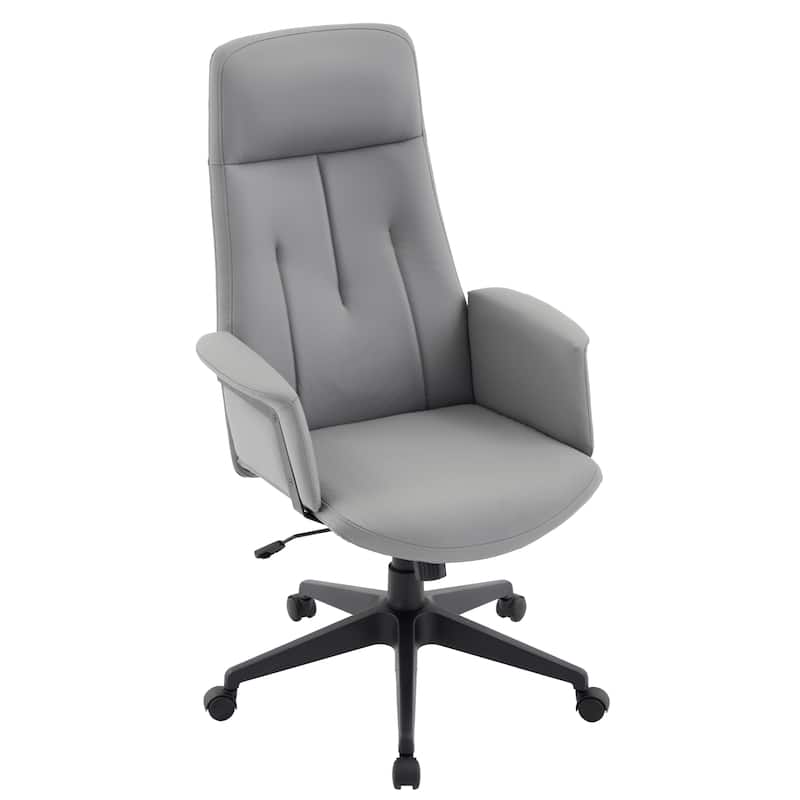 Infini Ergonomic Modern High Back Leather Executive Office Chair with Adjustable Height, Swivel, Padded Armrests & Iron Base