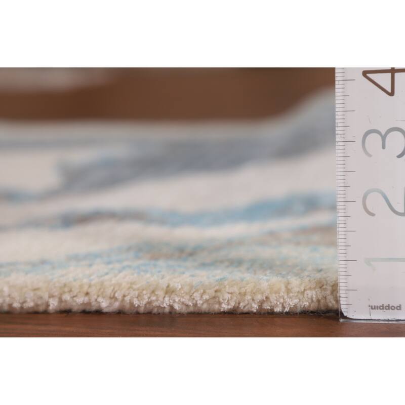 Modern Accent Rug Handmade Indian Wool Carpet - 2'8"x 4'9"