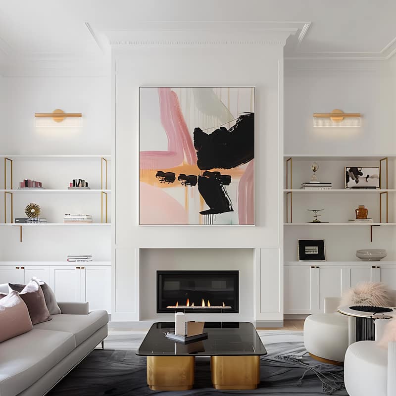 Modern LED Linear X Frame Glam Wall Sconce with Acrylic shade for Dining Room Mirror - W4.9" x H23.6" x D1.8"