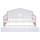 preview thumbnail 5 of 7, Full size Wooden Daybed with Trundle and Sensor Light, Pink