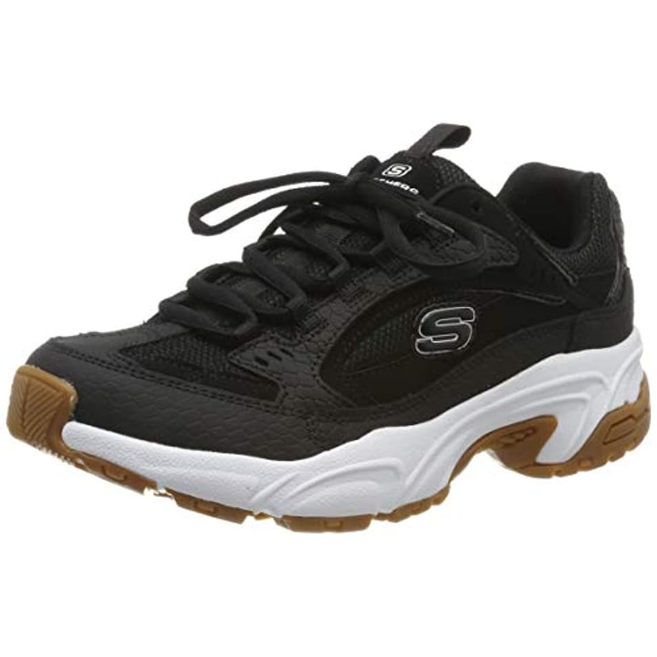 womens black suede skechers