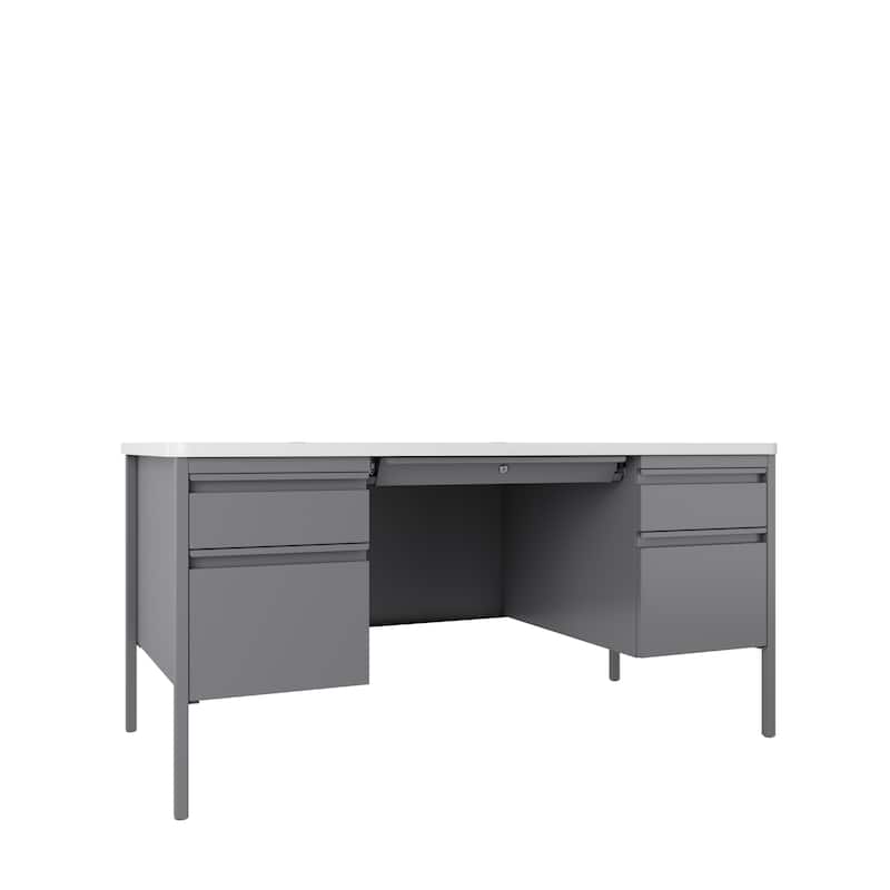 Hirsh Teacher's Desk 30" x 60" Double File Pedestal