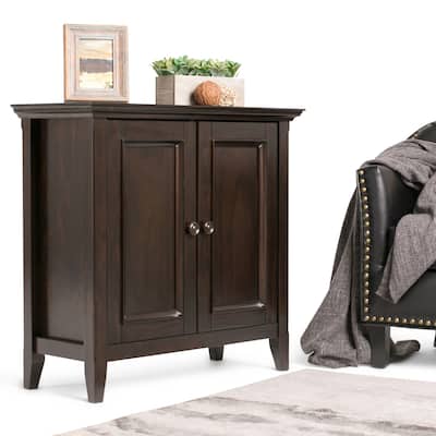 WYNDENHALL Halifax Solid Wood Transitional Low Storage Cabinet - 32"w x 14"d x 31" h