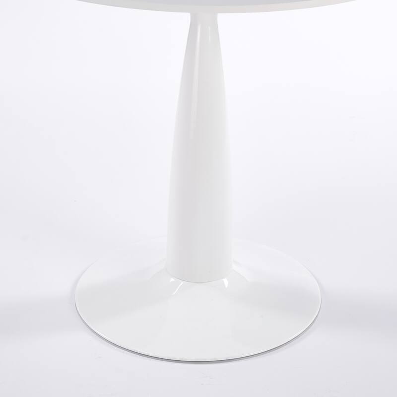 31.5inch Mid-Century Modern Pedestal Table, Multi-Functional Dining Table for 4-6 People & Large Coffee Table - White