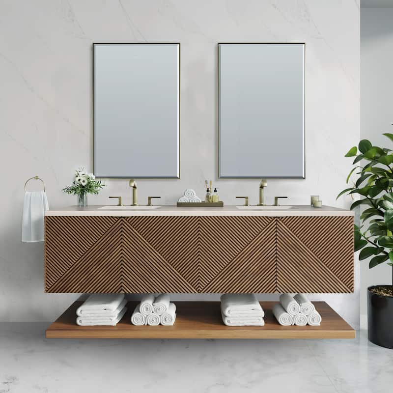 James Martin Vanities D200-V72-3EMR Marcello 72" Wall Mounted Double