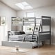preview thumbnail 15 of 24, Twin over Full Bunk Bed with Ladder, Twin Size Trundle and Safety Guardrail for Guest Room