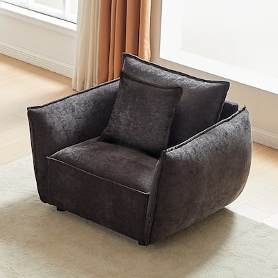 Modern Upholstered Armchair, Chenille Sleeper Sofa with Solid Wood Frame for Living Room