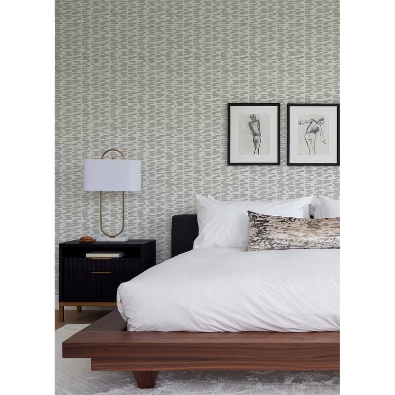 A-Street Prints Myrtle Grey Abstract Stripe Wallpaper