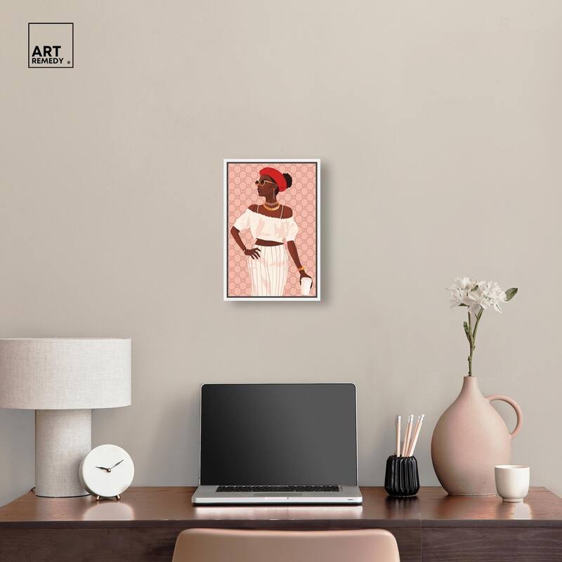 Her Stylish Coffee Look Canvas by Art Remedy