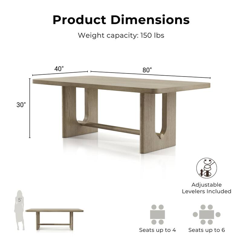 Furniture of America Piez Modern 7-Piece Solid Wood Dining Table Set