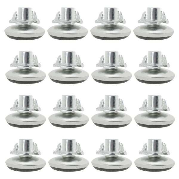 M8 x 10 x 30mm Screw on Furniture Glide Leveling Feet Floor Protector Adjustable Leveler with T-nuts for Chair Leg 16pcs