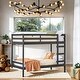 preview thumbnail 1 of 5, Transitional Twin Over Twin Bunk Bed With Rounded Ladder Rungs And Gurad, Loft Bed, Assembly Is Required Black