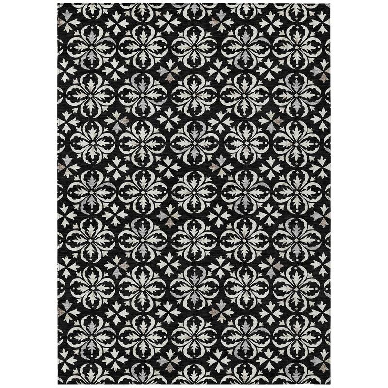 Machine Washable Indoor/ Outdoor Chantille Traditional Medallion Rug