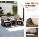 preview thumbnail 18 of 20, 5-Piece Outdoor Wicker Patio Furniture Set, PE Rattan Conversation Set with 2 Armchairs, 2 Ottomans, 1 Side Table & Cushions
