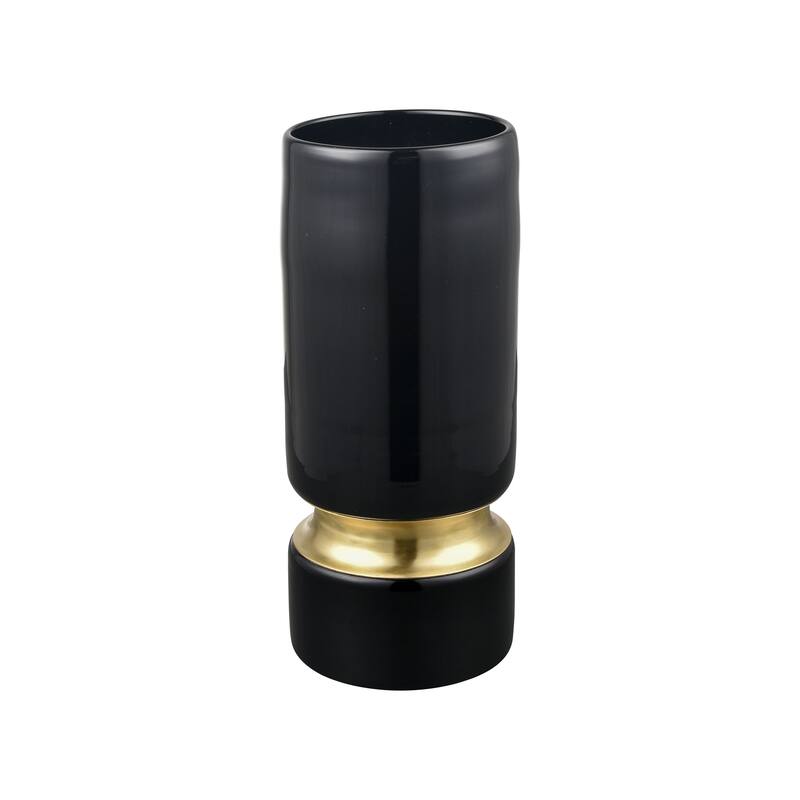 Elk Home Brooke Black Finish Glass 4.75 Inch Wide Vase