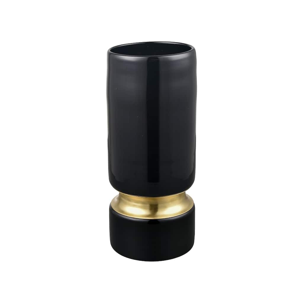 Elk Home Brooke Black Finish Glass 4.75 Inch Wide Vase