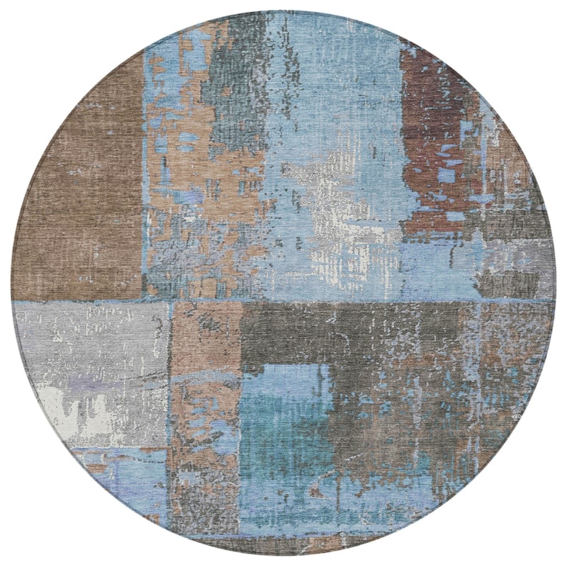HomeRoots Abstract Transitional Rectangle Outdoor Rug