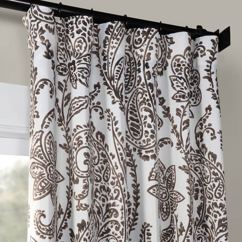 Exclusive Fabrics Tea Time Floral Room Darkening Curtain (2 Panels)