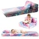 preview thumbnail 2 of 15, Flannel Kids Sofa Bed with Glow Patterns and Foldable Lounger Design - Mattress: 66" × 26" × 4" (L × W × H) Multi
