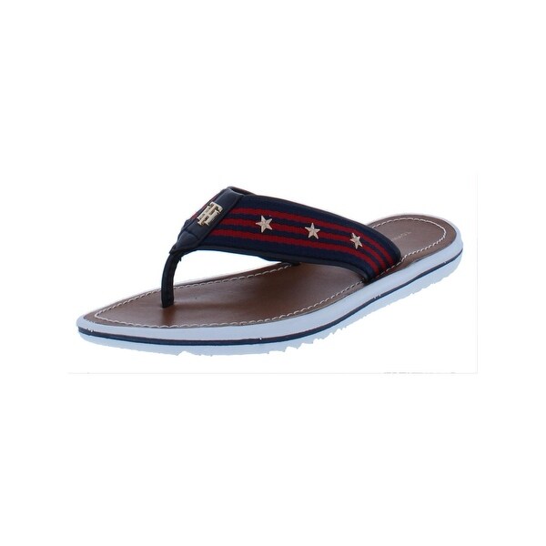 tommy hilfiger flip flops leather