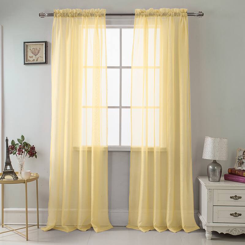 RT Designer Collection Celine Sheer 84 or 90-inch Rod Pocket Curtain Panel