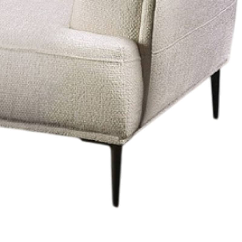 Batty Accent Chair, White Chenille, Adjustable Attached Pillow Back
