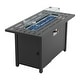 preview thumbnail 7 of 6, Outdoor 50000 BTU Rectangular 45” Propane Fire Pit Table with Glass Wind Guard for Patio, Deck, Backyard, Black - N/A