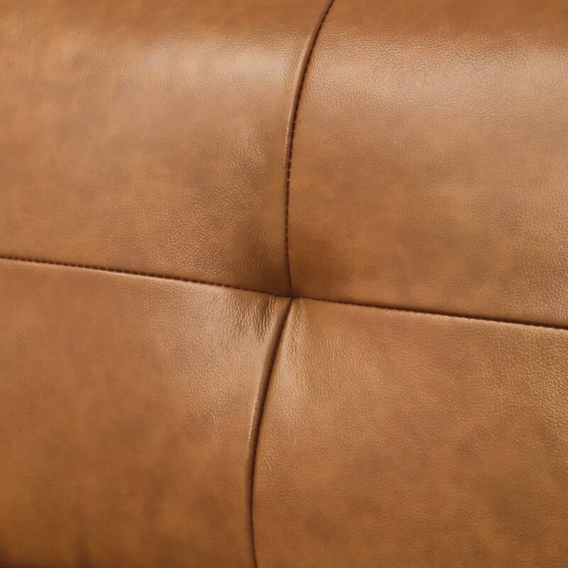3-Seater Genuine Leather Tufted Sofa for Living Room