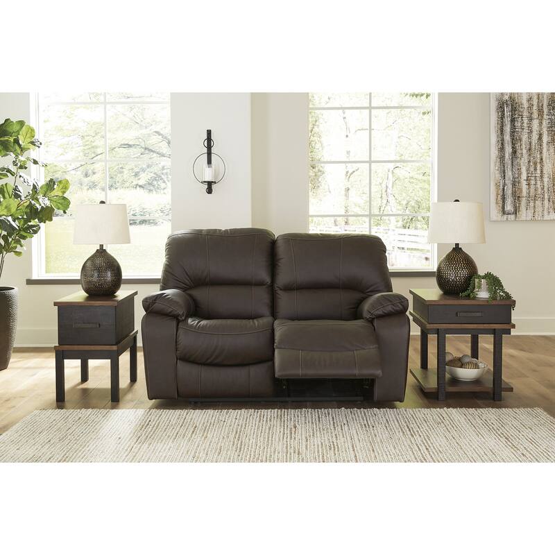 Signature Design by Ashley Leesworth Brown Reclining Power Loveseat - 65"W x 41"D x 41"H
