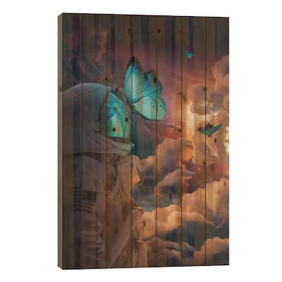 The Social Butterfly Print On Wood by Marischa Becker - Multi-Color