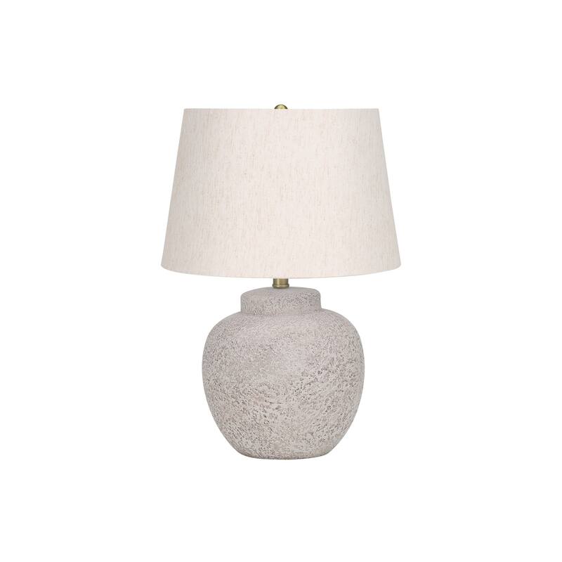 Lighting, 22"h, Table Lamp, Cream Concrete, Ivory / Cream Shade, Modern