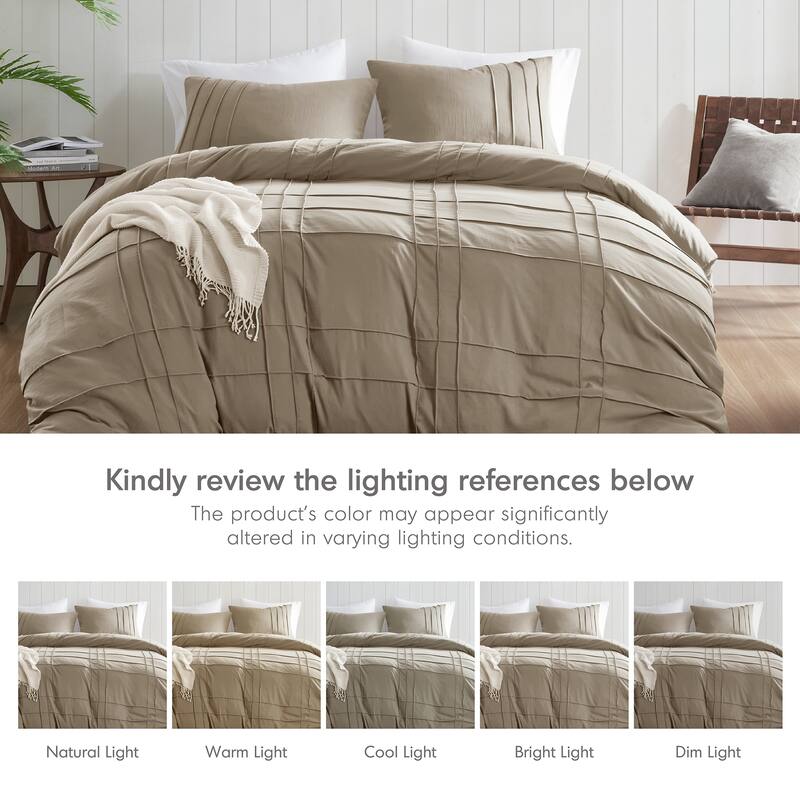 Chelsea Square Evans Pinch Pleated Soft Washed Boho Duvet Cover Set