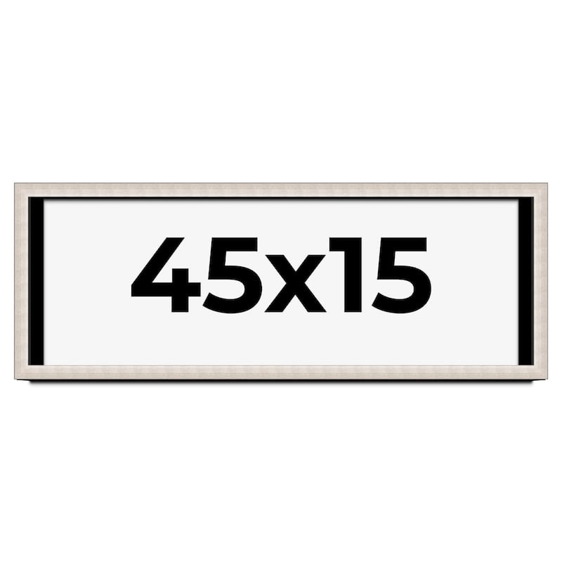 45x15 Shadow Box Frame Silver Real Wood Contemporary Shadowbox Display Frame UV Acrylic Front Acid Free Backing and Hardware