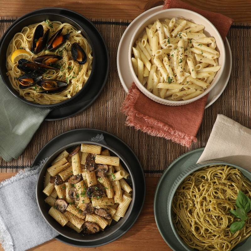 Gibson Elite Deerfield 16-Piece Stoneware Dinnerware Set - Stackable Plates and Bowls, Reactive Glaze Finish, Service for 4
