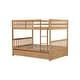 preview thumbnail 9 of 31, Full Over Full Rubber Wood Bunk Bed with Trundle