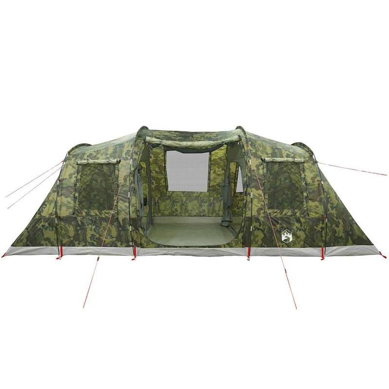 vidaXL Camping Tent Tunnel 4-Person Camouflage Waterproof - 185.8 x 96.5 x 75.6
