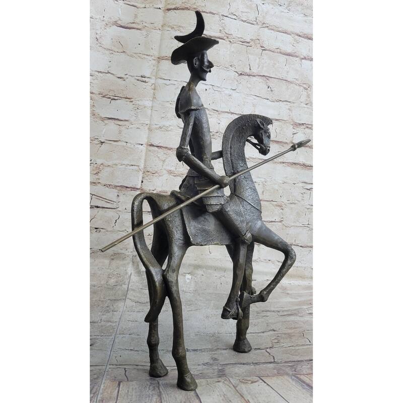Salvador Dali Don Quixote On Horse Bronze Sculpture Statue Mythical Figure Art